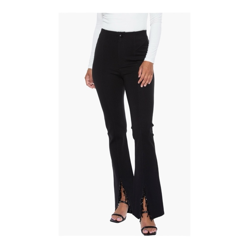 BLUE REVIVAL Ooh La La Ponte Bootcut Pants with Beading NWT